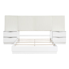 Linea White 5pc Set California King Wall Bed - Ornate Home
