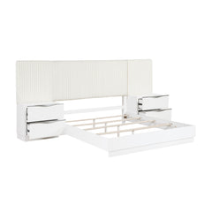 Linea White 5pc Set California King Wall Bed - Ornate Home