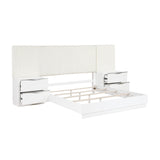 Linea White 5pc Set Eastern King Wall Bed - Ornate Home