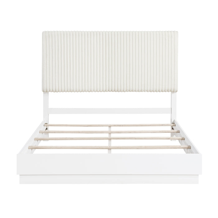 Linea White Eastern King Bed - Ornate Home
