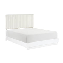 Linea White Eastern King Bed - Ornate Home