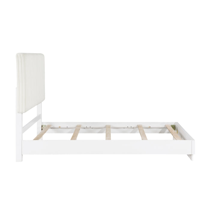 Linea White Eastern King Bed - Ornate Home