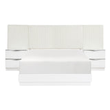 Linea White Queen Wall Bed 5pc Bedroom Set