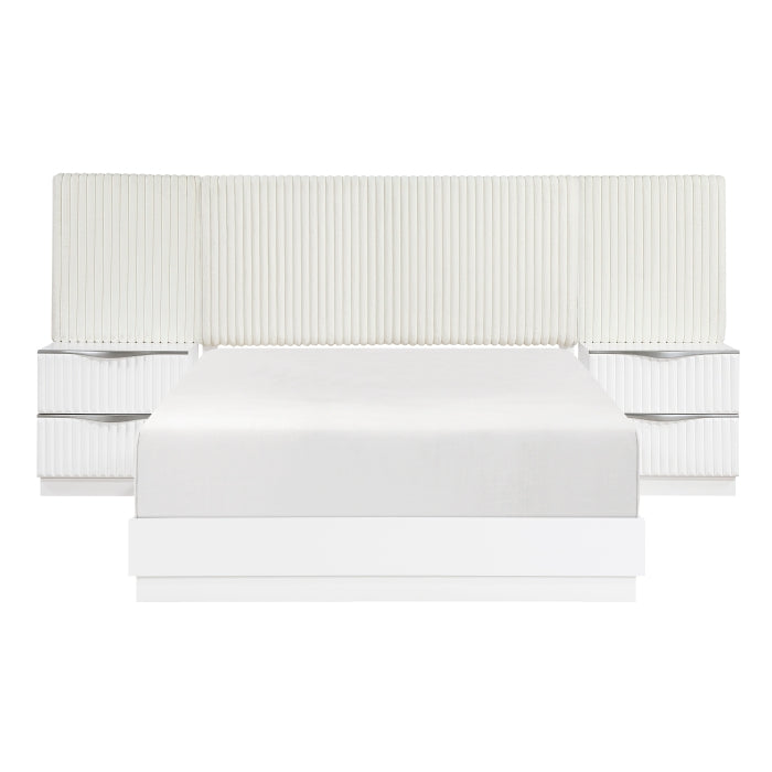 Linea White Queen Wall Bed 5pc Bedroom Set