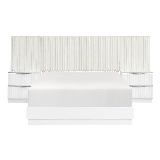 Linea White Queen Wall Bed 5pc Bedroom Set