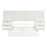 Linea White Queen Wall Bed 5pc Bedroom Set