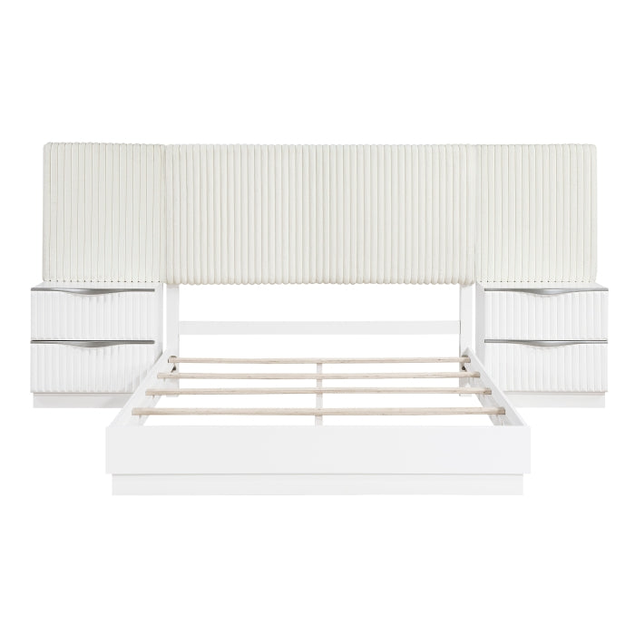 Linea White Queen Wall Bed 5pc Bedroom Set