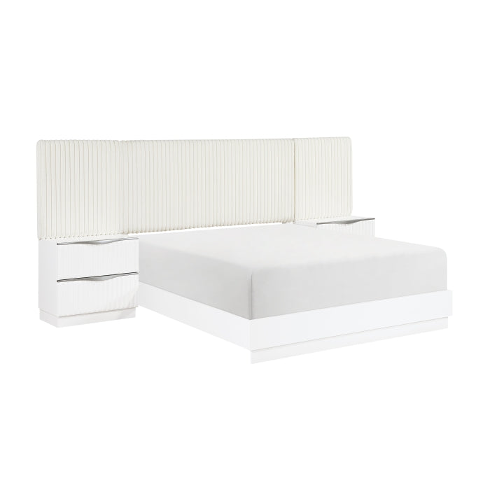 Linea White Queen Wall Bed 5pc Bedroom Set