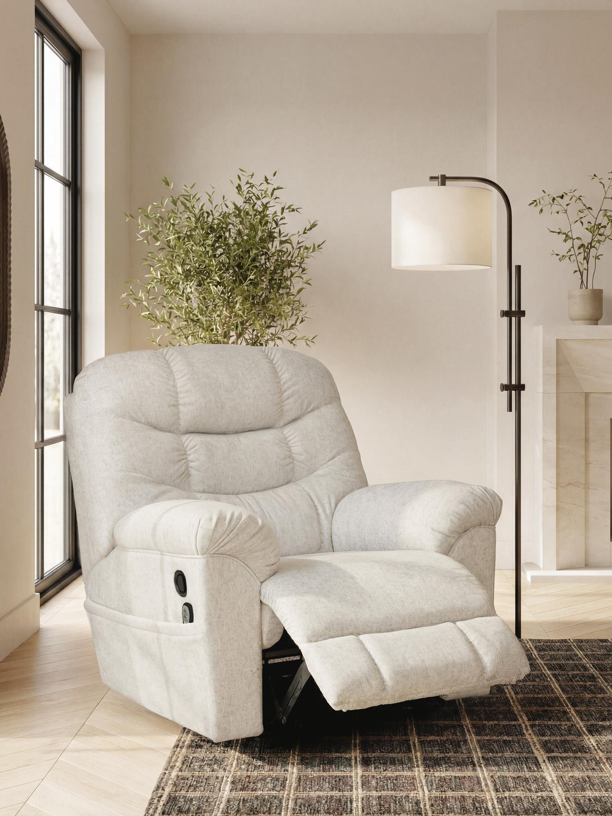 Linenfield Feathered Zero Wall Recliner - Ornate Home