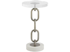 Link Acrylic/Stone/Aged Pewter Accent Table - Ornate Home