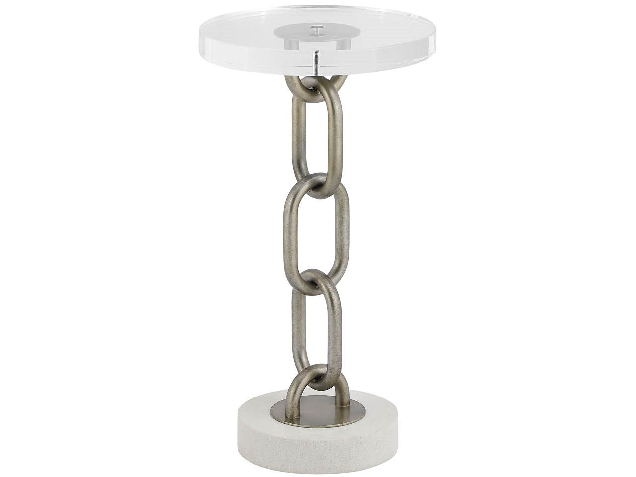 Link Acrylic/Stone/Aged Pewter Accent Table - Ornate Home