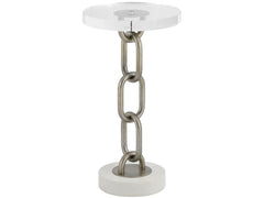 Link Acrylic/Stone/Aged Pewter Accent Table - Ornate Home