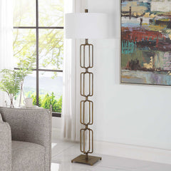 Link Brushed Gold Floor Lamp - Ornate Home