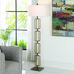 Link Brushed Gold Floor Lamp - Ornate Home