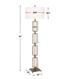 Link Brushed Gold Floor Lamp - Ornate Home