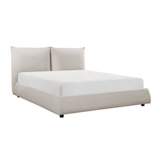 Linna Beige California King Platform Bed - Ornate Home