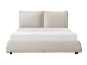 Linna Beige Queen Platform Bed - Ornate Home