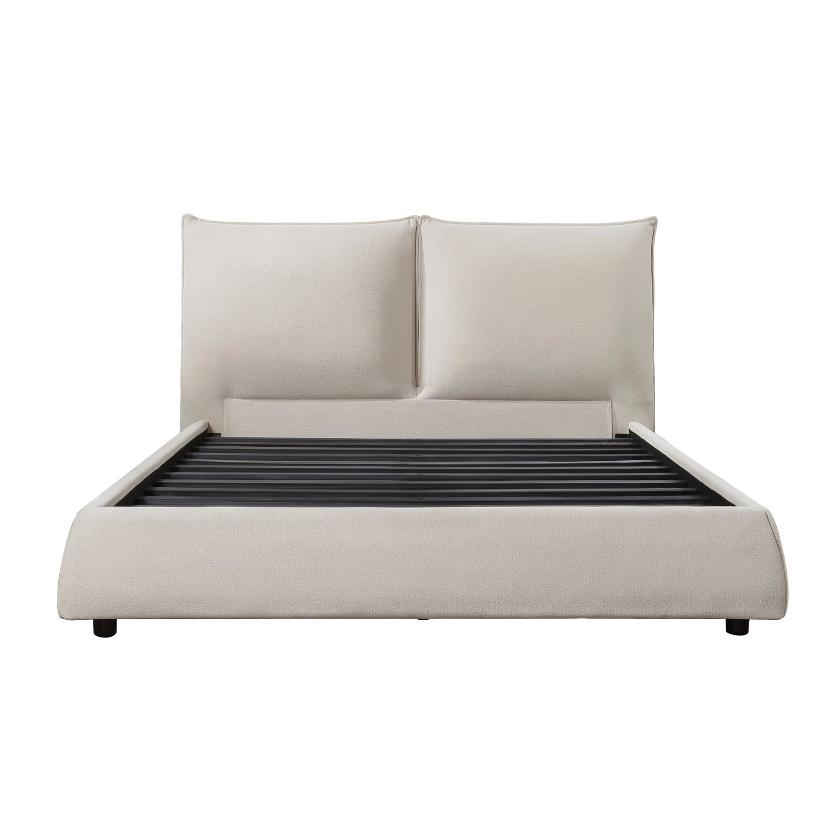 Linna Beige Queen Platform Bed - Ornate Home