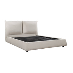 Linna Beige Queen Platform Bed - Ornate Home