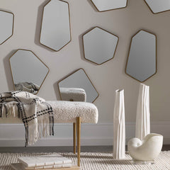 Linneah Gold Modern Mirrors (Set of 4) - Ornate Home