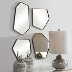 Linneah Gold Modern Mirrors (Set of 4) - Ornate Home