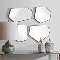Linneah Gold Modern Mirrors (Set of 4) - Ornate Home