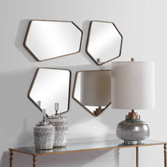 Linneah Gold Modern Mirrors (Set of 4) - Ornate Home