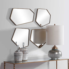 Linneah Gold Modern Mirrors (Set of 4) - Ornate Home