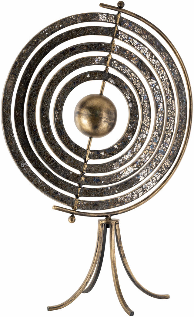 Linntown Antique Gold Circular Metal Sculpture - Clearance - Ornate Home