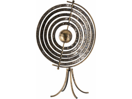 Linntown Antique Gold Circular Metal Sculpture - Ornate Home