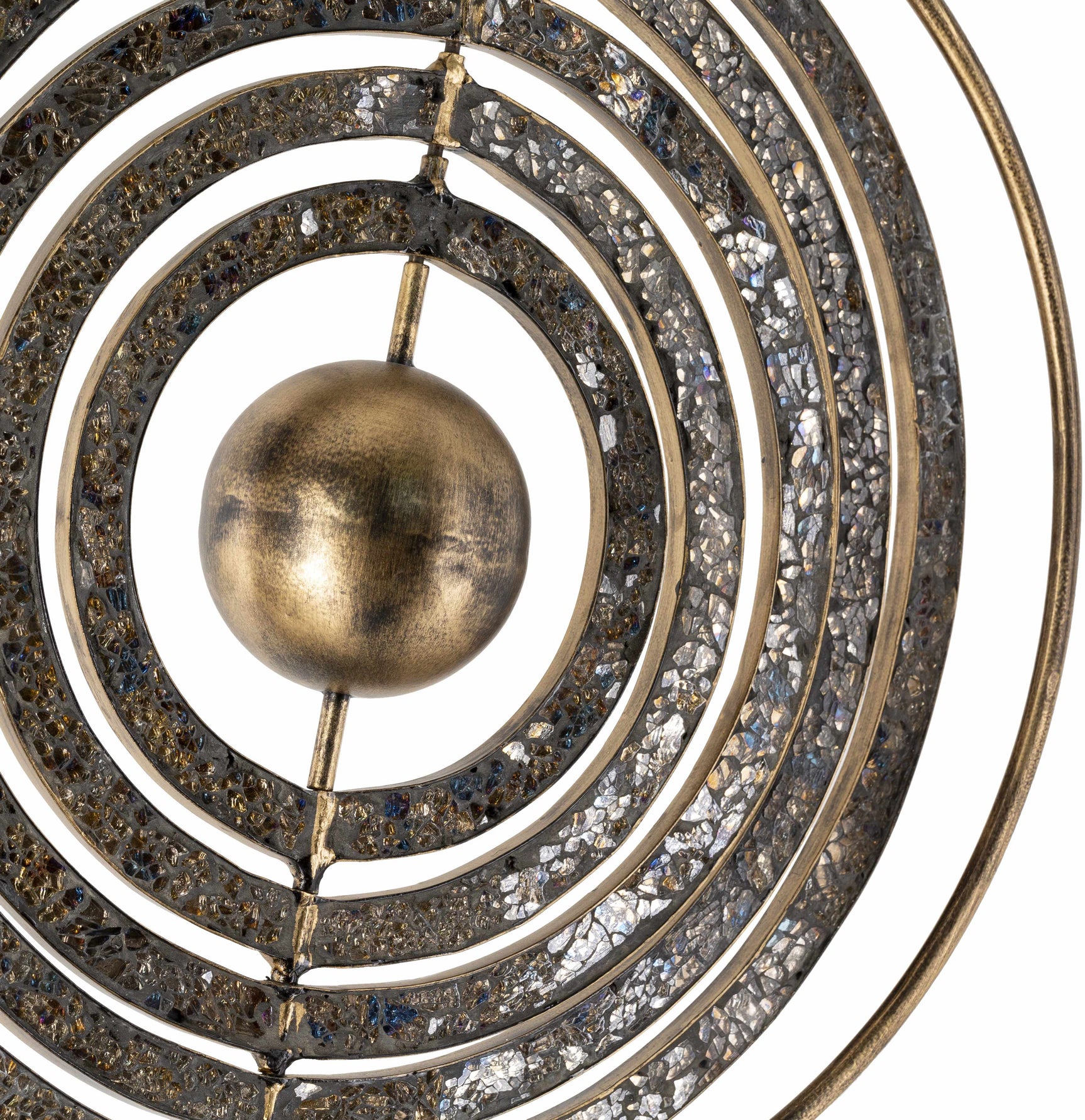 Linntown Antique Gold Circular Metal Sculpture - Ornate Home