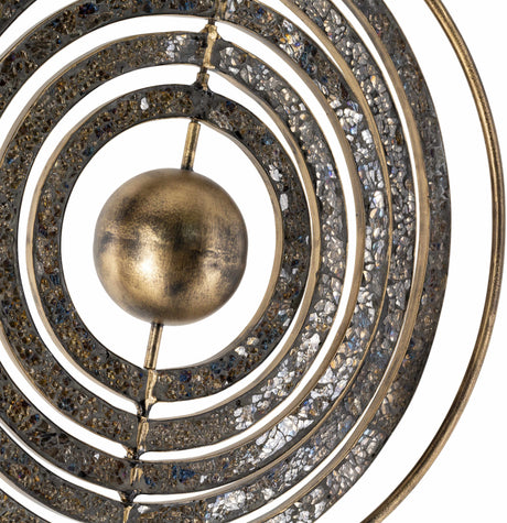 Linntown Antique Gold Circular Metal Sculpture - Ornate Home