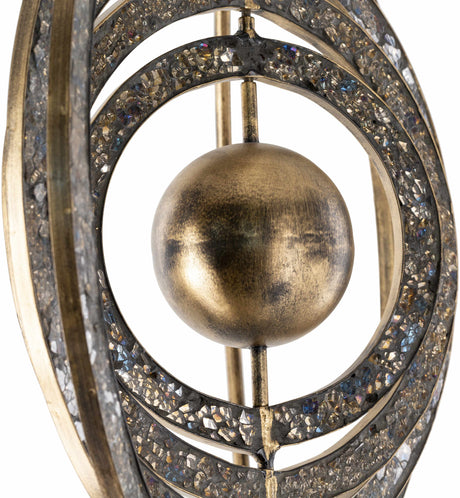 Linntown Antique Gold Circular Metal Sculpture - Ornate Home