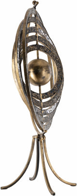 Linntown Antique Gold Circular Metal Sculpture - Ornate Home