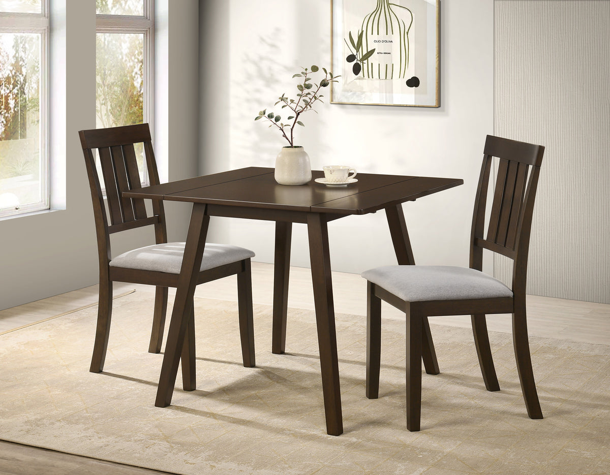Lino Brown/Gray 3-Piece Drop Leaf Dining Set - Ornate Home