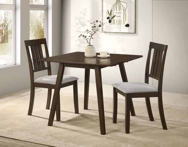 Lino Brown/Gray 3-Piece Drop Leaf Dining Set - Ornate Home