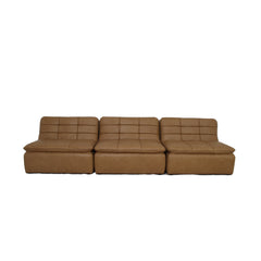 Lino Tan Leather Armless Modular Sofa - Ornate Home