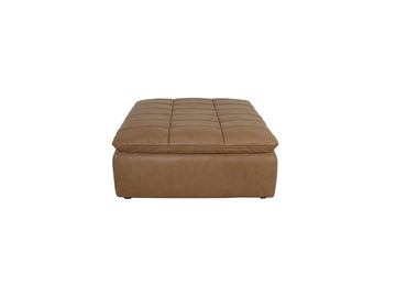Lino Tan Leather Ottoman - Ornate Home