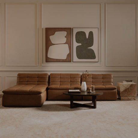 Lino Tan Leather Slipper Chair - Ornate Home