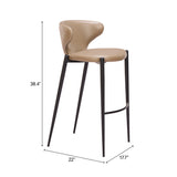 Lino Taupe Barstool (Set of 2)