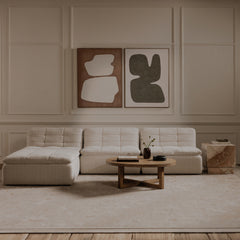 Lino Textured Oat Armless Modular Sofa - Ornate Home