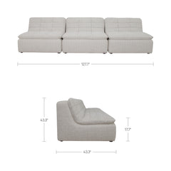 Lino Textured Oat Armless Modular Sofa - Ornate Home