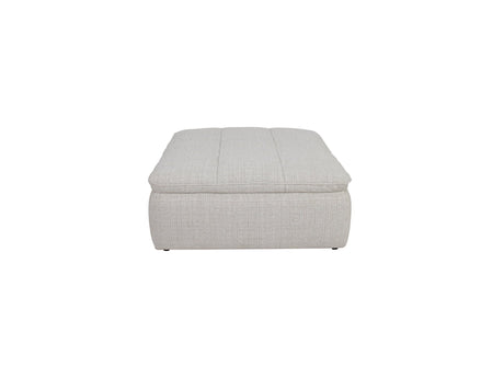 Lino Textured Oat Ottoman - Ornate Home