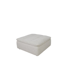 Lino Textured Oat Ottoman - Ornate Home