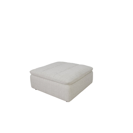 Lino Textured Oat Ottoman - Ornate Home