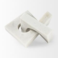Linx White Large Granite Resin Sculpture Decorative Object