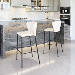 Linz Cream Barstool (Set of 2) - Ornate Home