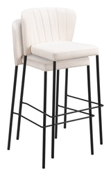 Linz Cream Barstool (Set of 2) - Ornate Home