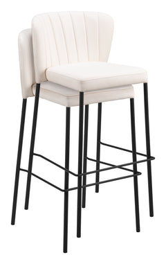 Linz Cream Barstool (Set of 2) - Ornate Home