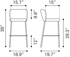Linz Cream Barstool (Set of 2) - Ornate Home